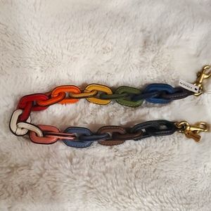 SOLD - Coach short leather chain strap
